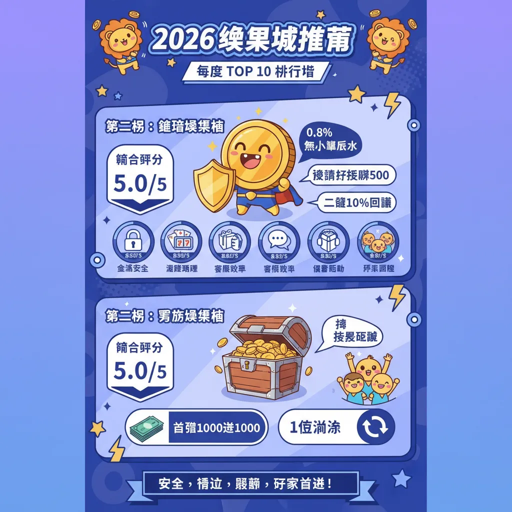 2026 年臺灣娛樂城 TOP 10 綜合評比一覽